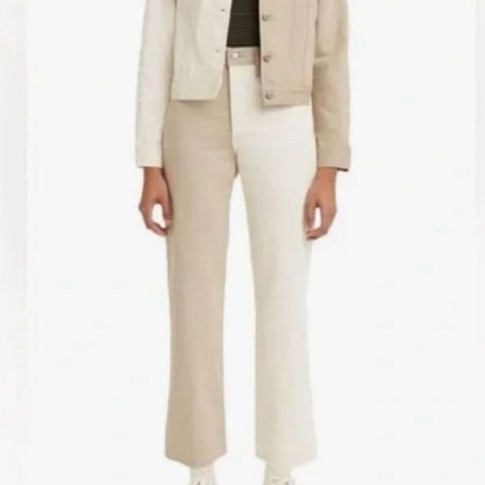 NWT Levi's Women's Ribcage Straight Ankle Jeans Two Tone‎ Beige Cream Size 24x28
